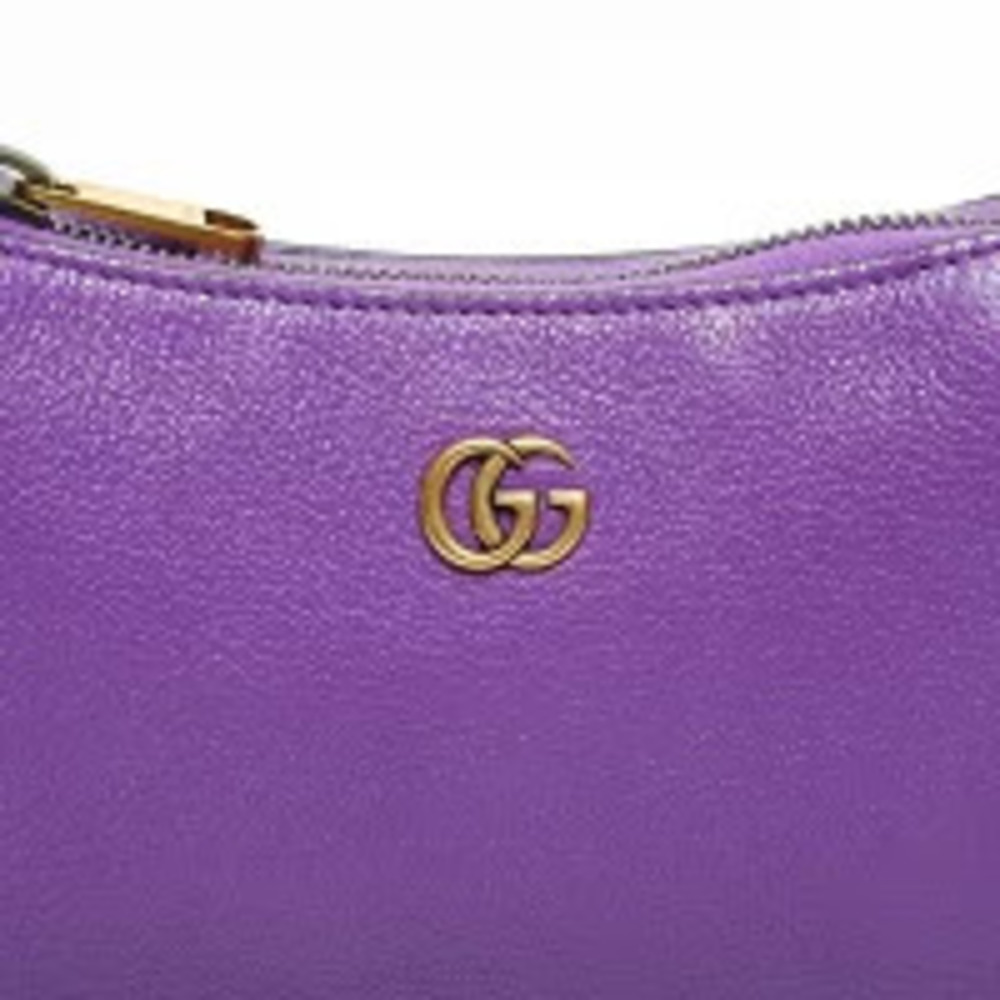 Gucci Hobo Aphrodite Leather Shoulder Bag Purple - Picture 9 of 13